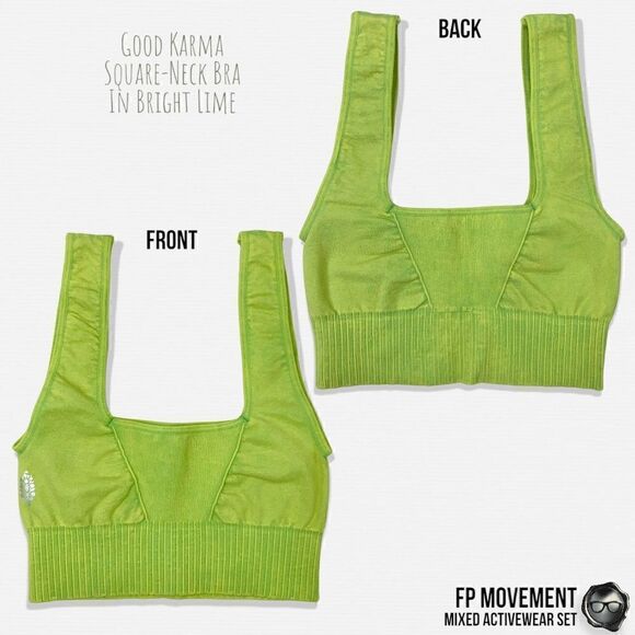 FP MOVEMENT ACTIVEWEAR SET: GOOD KARMA SQUARE NECK BRA + LEGGINGS + HR CROP TANK - Picture 4 of 16